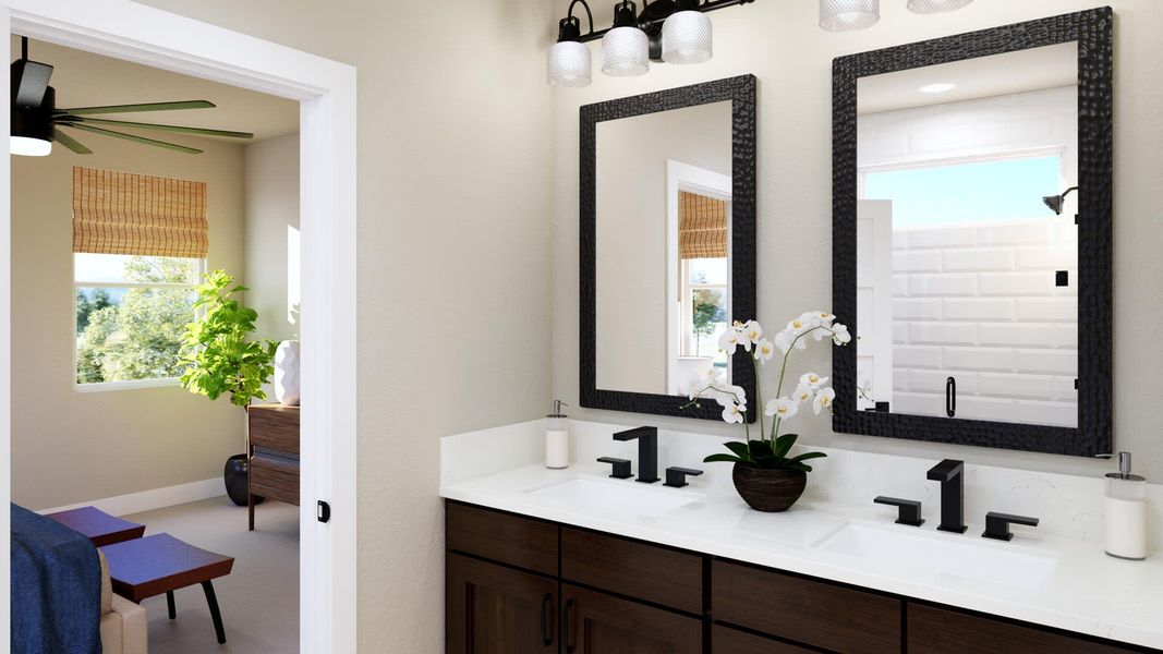 Primary Bathroom | Hailey at Lariat in Liberty Hill, TX by Landsea Homes