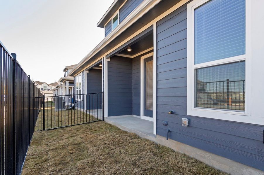 Exterior details and patio area of a home in Center 45, Round Rock (Image 3).