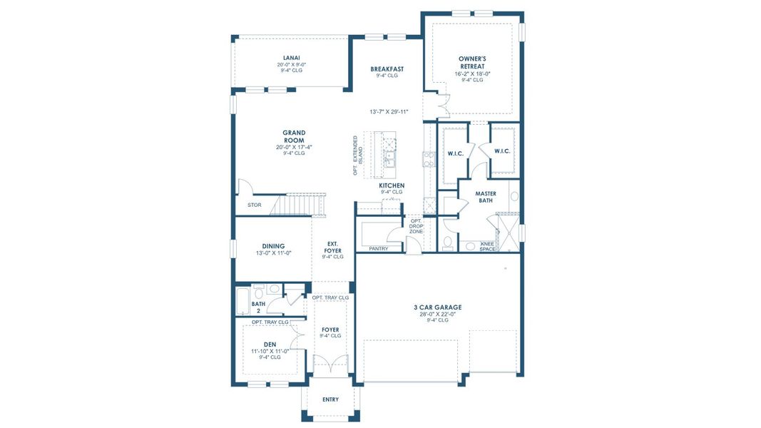 2D floor plan layout for the Westshore I by Homes by WestBay in Pasadena Woods, Dade City, FL (Image 3).