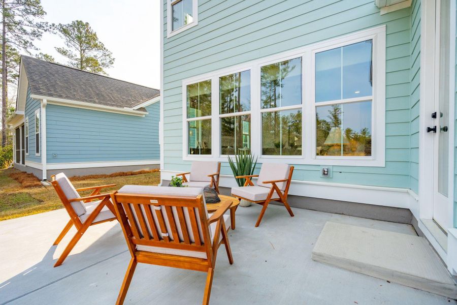 Exterior details and patio area of a home in Cherrywood Estates, Summerville (Image 4). Exterior details and patio area of a home in Cherrywood Estates, Summerville (Image 4).