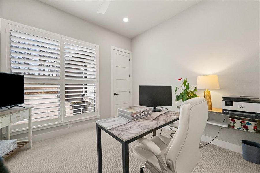 Currently used as an office but has a closet if a bedroom is needed!