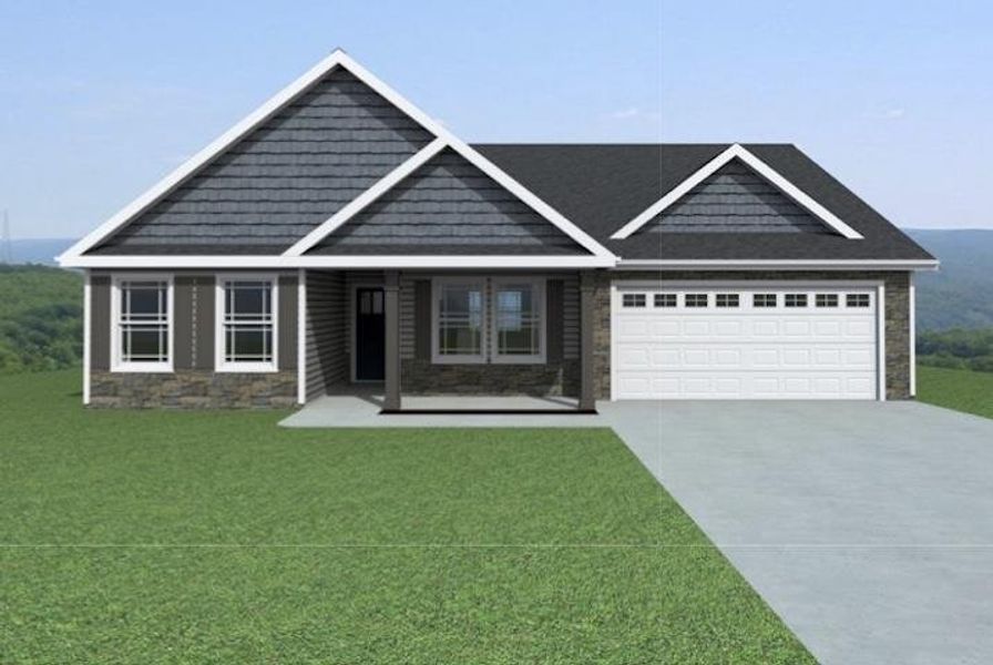 Front exterior of a new home in Davis Heights, Inman, SC, highlighting curb appeal (Image 1). Front exterior of a new home in Davis Heights, Inman, SC, highlighting curb appeal (Image 1).