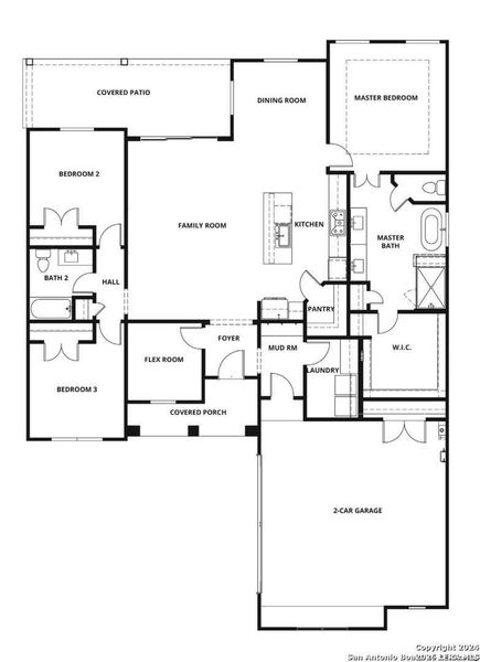 2D floor plan layout of this home in Potranco West, Castroville, TX (Image 4).