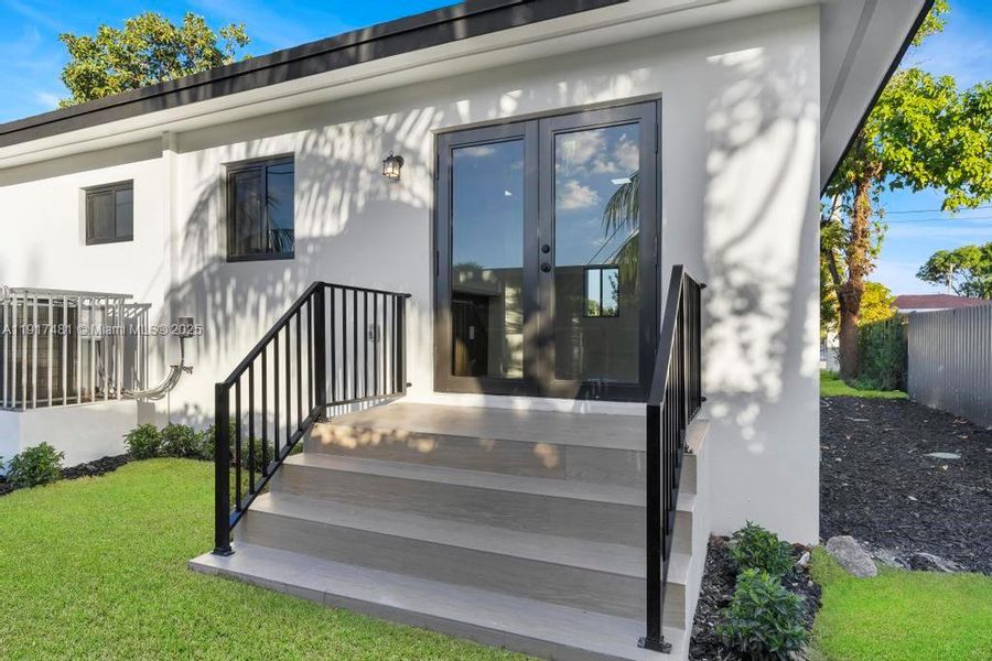 Exterior details and patio area of a home in , Miami (Image 2). Exterior details and patio area of a home in , Miami (Image 2).
