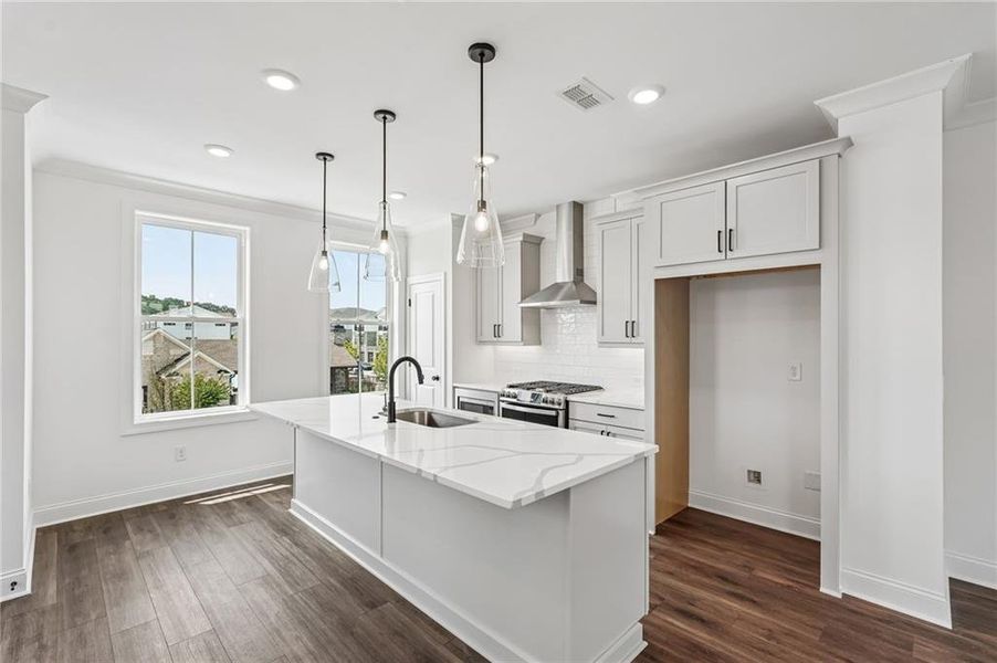 Furnished interior view inside a new home in Millcroft Townhomes, Buford (Image 13). Furnished interior view inside a new home in Millcroft Townhomes, Buford (Image 13).
