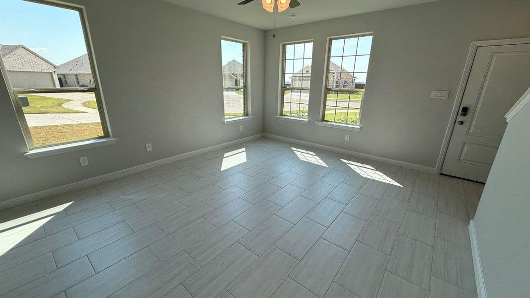 Representative unfurnished interior of a home built from the GREENVILLE by D.R. Horton in Saratoga, Granbury (Image 8). Representative unfurnished interior of a home built from the GREENVILLE by D.R. Horton in Saratoga, Granbury (Image 8).