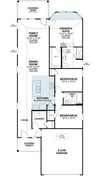 2D floor plan layout of this home in Lone Star Landing, Montgomery, TX (Image 4).