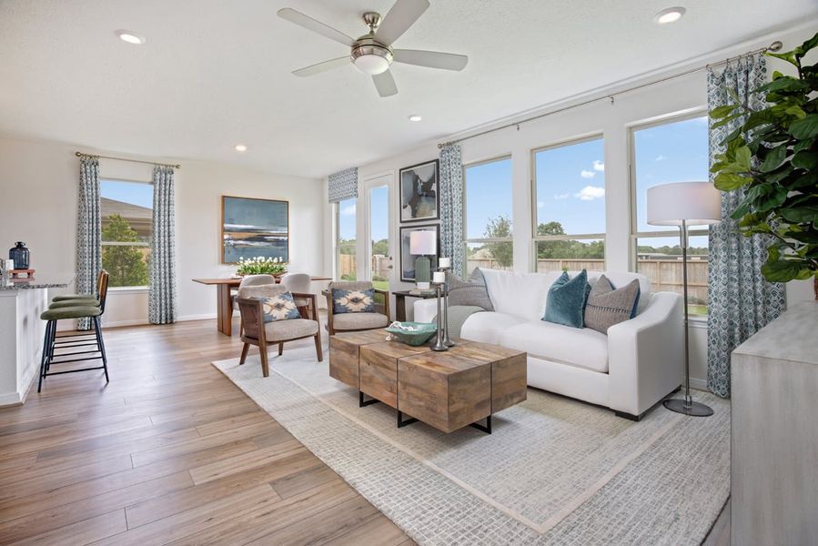 Representative furnished interior of a home built from the 1675 by KB Home in Sweetgrass Village, Crosby (Image 3). Representative furnished interior of a home built from the 1675 by KB Home in Sweetgrass Village, Crosby (Image 3).