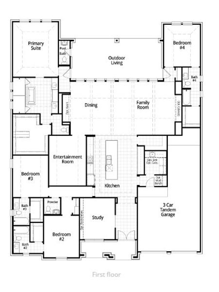 2D floor plan layout for the Barletta Plan by Highland Homes in The Woodlands Hills, Willis, TX (Image 5). 2D floor plan layout for the Barletta Plan by Highland Homes in The Woodlands Hills, Willis, TX (Image 5).