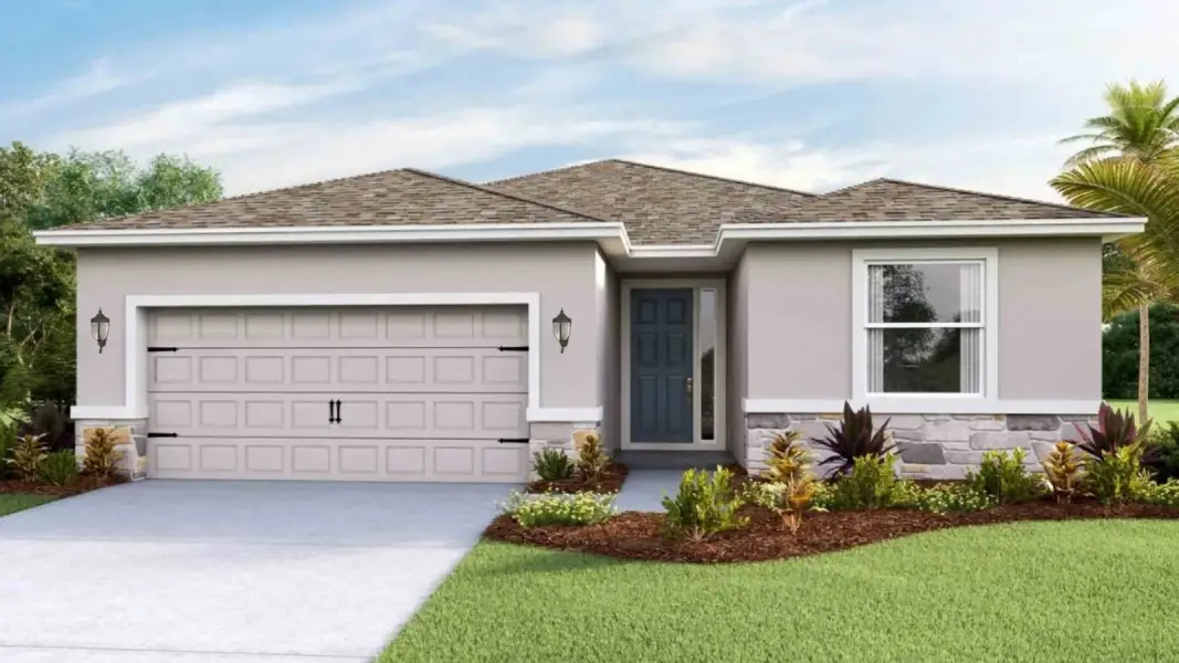 Representative exterior photo of a completed home built from the Lantana by D.R. Horton in Pasadena Ridge, Dade City, FL (Image 1). Representative exterior photo of a completed home built from the Lantana by D.R. Horton in Pasadena Ridge, Dade City, FL (Image 1).