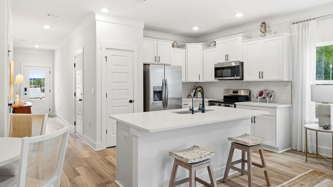 Furnished interior view inside a new home in Palm Street Townhomes, Destin (Image 13). Furnished interior view inside a new home in Palm Street Townhomes, Destin (Image 13).