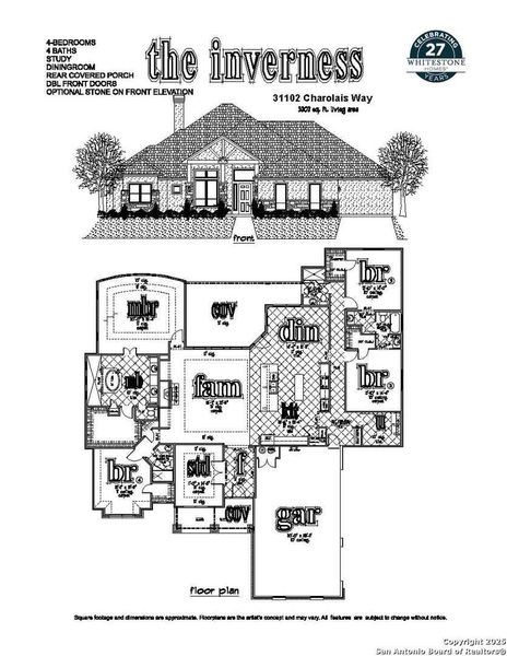 2D floor plan layout of this home in Johnson Ranch, Bulverde, TX (Image 3). 2D floor plan layout of this home in Johnson Ranch, Bulverde, TX (Image 3).