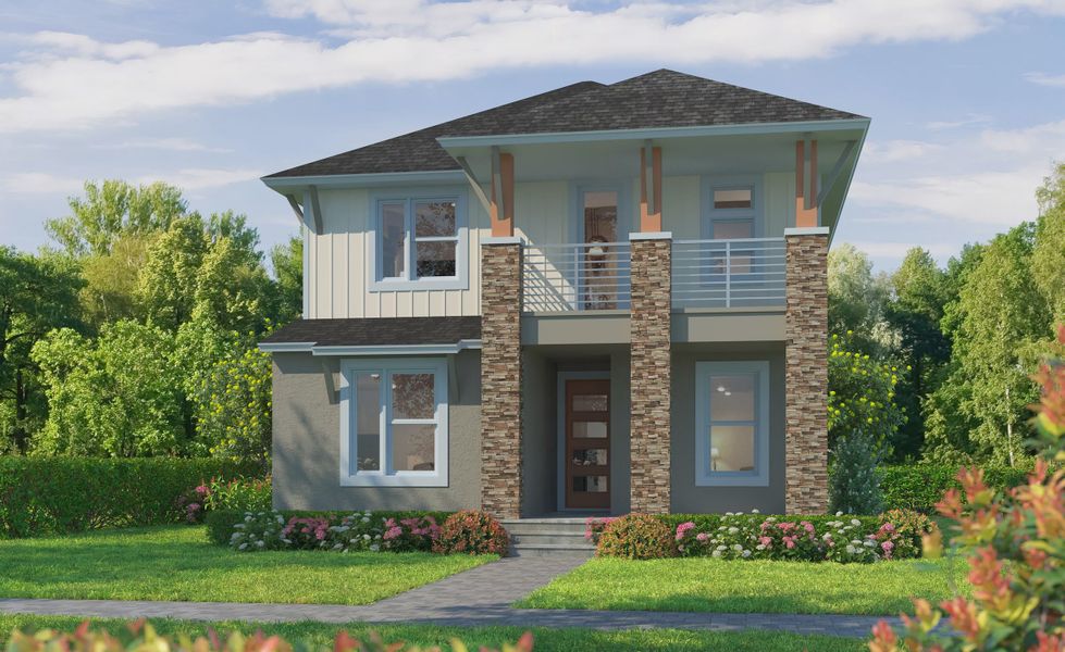 Representative exterior photo of a completed home built from the Maui by ICI Homes in Laureate Park, Orlando, FL (Image 6).