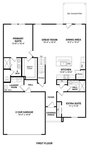 2D floor plan layout of this home in Rolling Ridge, Van Alstyne, TX (Image 3). 2D floor plan layout of this home in Rolling Ridge, Van Alstyne, TX (Image 3).