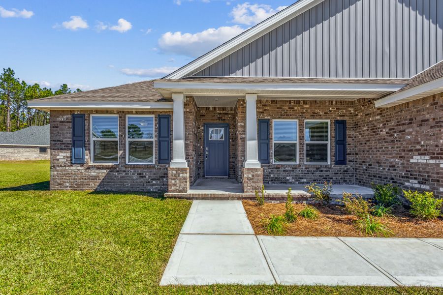 Representative exterior photo of a completed home built from the The Turquoise by Herbst Homes in Clear Water Landing, Milton, FL (Image 44).