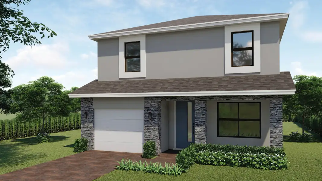 Representative exterior photo of a completed home built from the Sapole II by D.R. Horton in Highland Estates, Homestead, FL (Image 4).