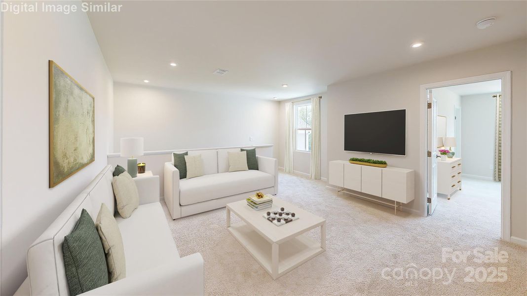 Bright, spacious, and full of possibilities—this versatile loft sits perfectly between bedrooms. Whether it’s a playroom, game zone, or cozy hangout, the large windows fill the space with light, making it the perfect spot for creativity, fun, or quiet moments. Bright, spacious, and full of possibilities—this versatile loft sits perfectly between bedrooms. Whether it’s a playroom, game zone, or cozy hangout, the large windows fill the space with light, making it the perfect spot for creativity, fun, or quiet moments.