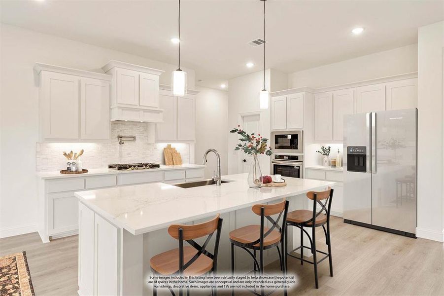 Furnished interior view inside a new home in Meadow Vista 60-65, Anna (Image 14). Furnished interior view inside a new home in Meadow Vista 60-65, Anna (Image 14).