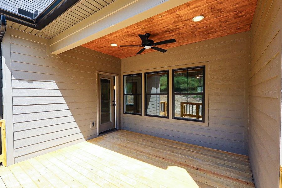 Exterior details and patio area of a home in Baker Road, Birchwood (Image 2).