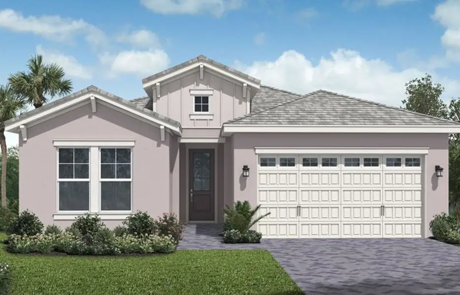 Representative exterior photo of a completed home built from the Cassia by Minto Communities in Westlake, Loxahatchee, FL (Image 4).