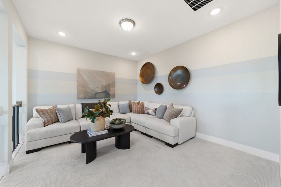 Representative furnished interior of a home built from the Broadway by Landon Homes in Fields - East Village, Frisco (Image 28). Representative furnished interior of a home built from the Broadway by Landon Homes in Fields - East Village, Frisco (Image 28).