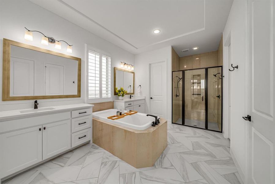 Furnished interior view inside a new home in Fields 50', Frisco (Image 36).