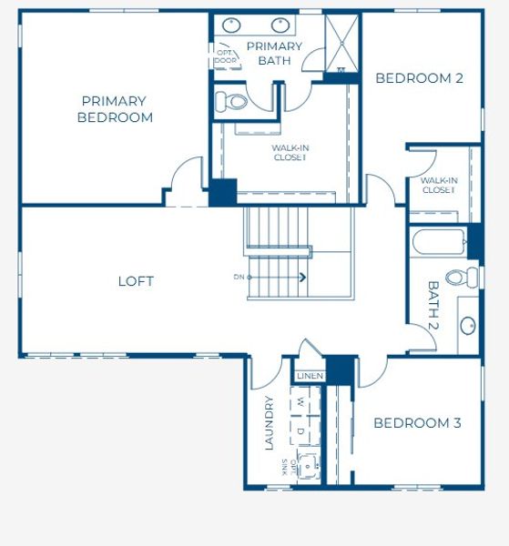 2D floor plan layout for the Plan 4005 by New Home Co. in Teravalis, Buckeye, AZ (Image 5).