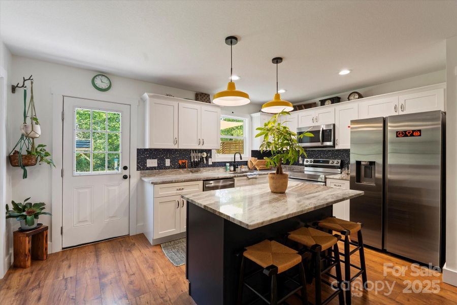 Kitchen with access to the back porch