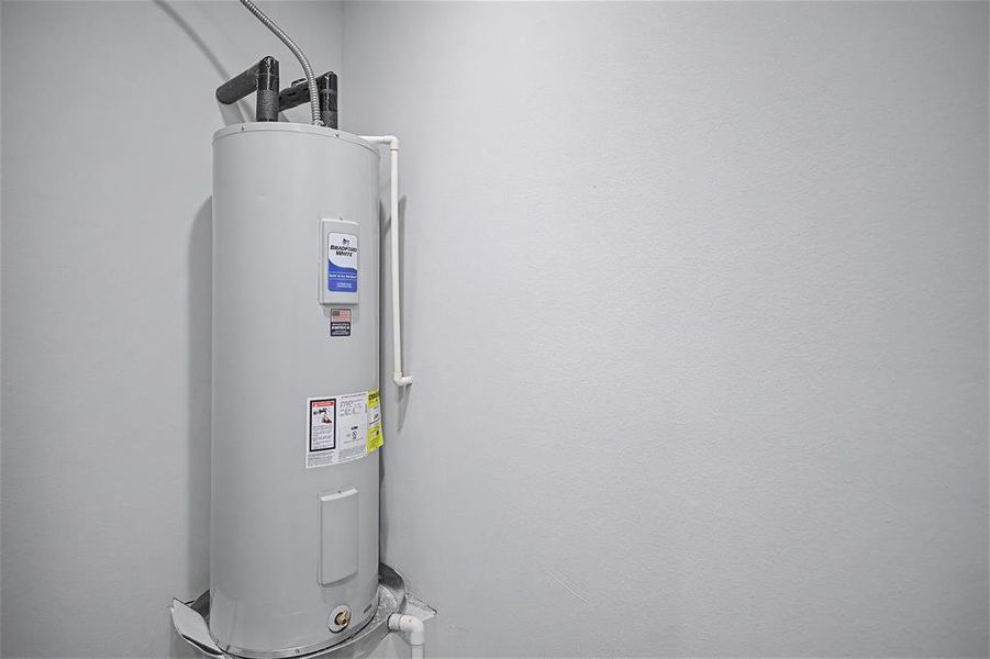 Utility room with water heater
