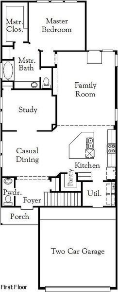 2D floor plan layout of this home in Bridgeland 40', Cypress, TX (Image 5).