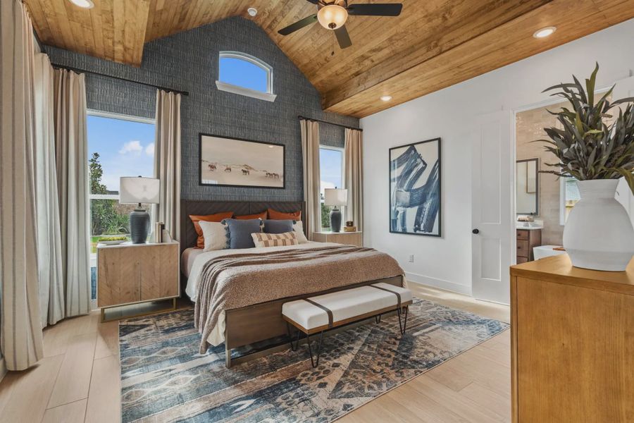 Representative furnished interior of a home built from the Acadia by Chesmar Homes in Elyson 50's, Katy (Image 9).