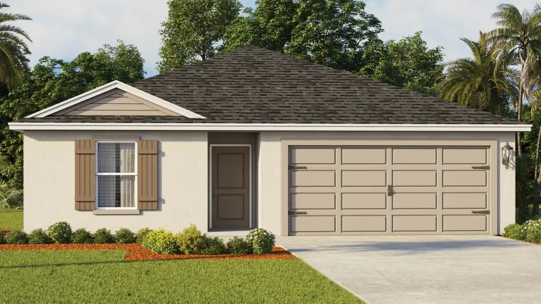 Representative exterior photo of a completed home built from the Dundee by D.R. Horton in Sunside at Ormond Station, Ormond Beach, FL (Image 2).
