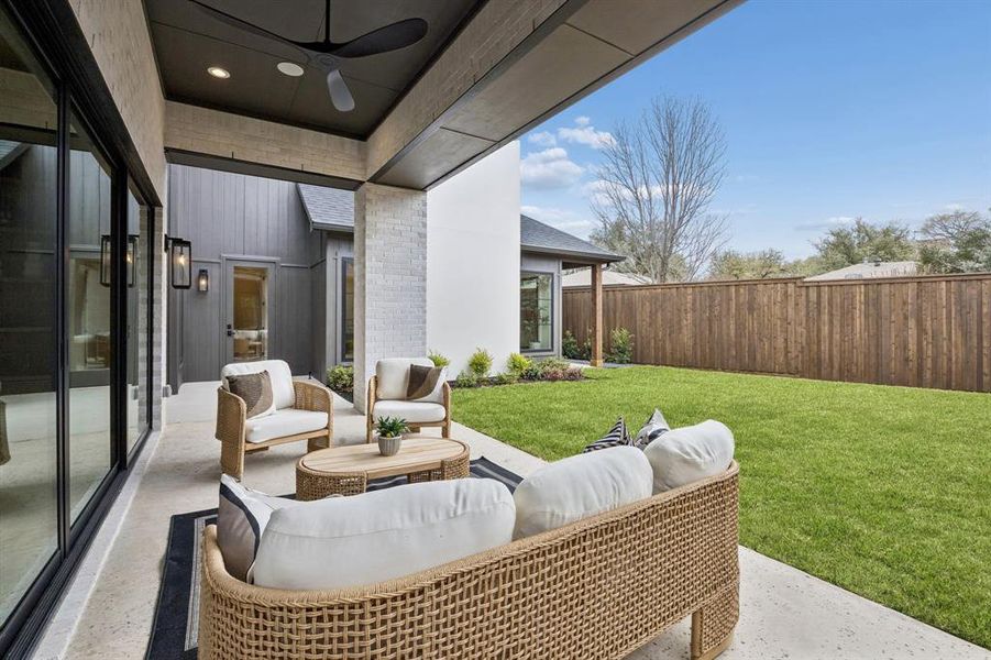 Exterior details and patio area of a home in , Dallas (Image 3). Exterior details and patio area of a home in , Dallas (Image 3).