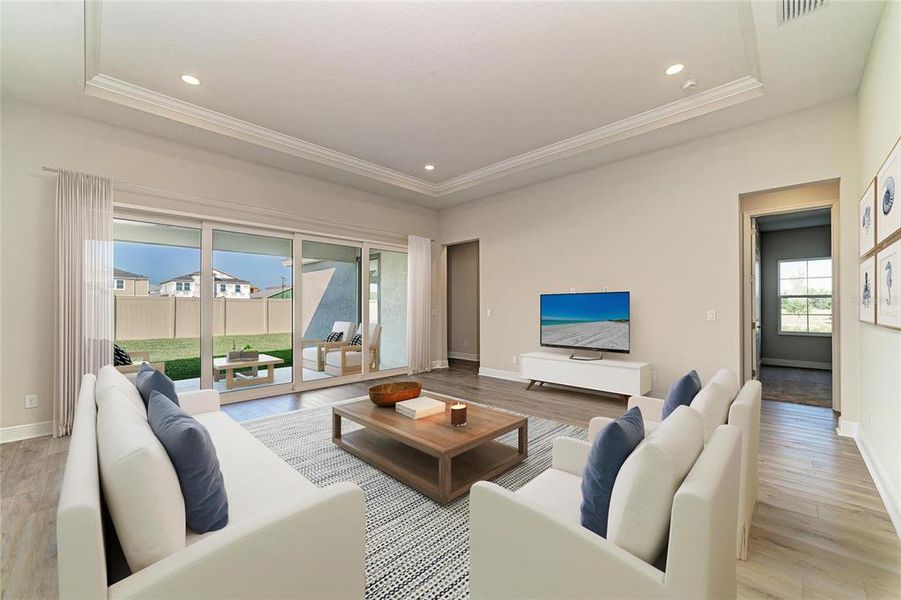 Furnished interior view inside a new home in Pasadena Woods, Wesley Chapel (Image 8).