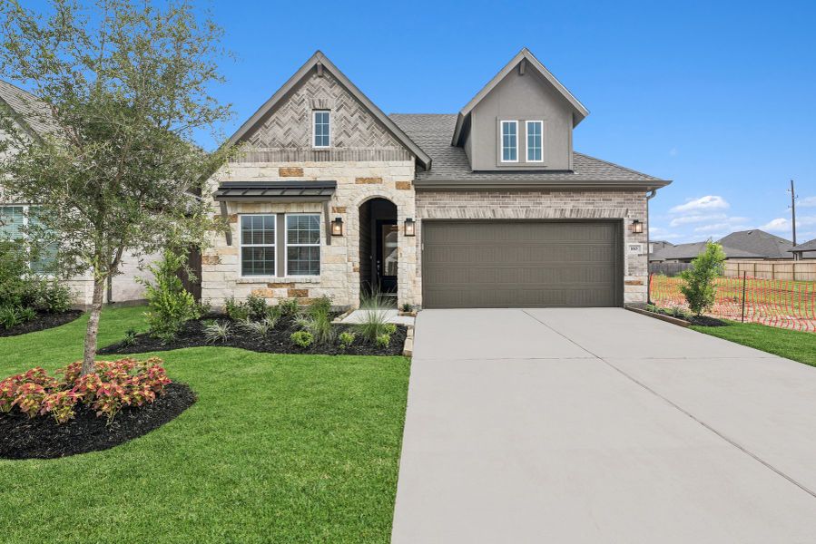 Representative exterior photo of a completed home built from the The Dunlap by David Weekley Homes in Grange 45' Homesites, Katy, TX (Image 1). Representative exterior photo of a completed home built from the The Dunlap by David Weekley Homes in Grange 45' Homesites, Katy, TX (Image 1).