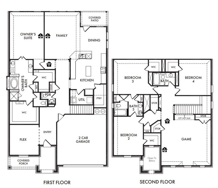 2D floor plan layout for the Preston by Impression Homes in Mercer Meadows, Royse City, TX (Image 29).
