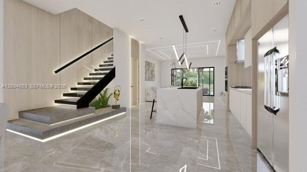 Furnished interior view inside a new home in , Miami (Image 7).
