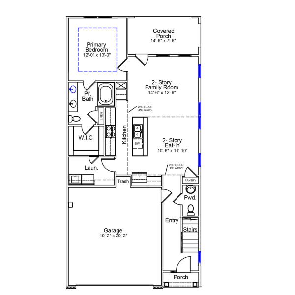 2D floor plan layout of this home in Grand Park, Leland, NC (Image 3).