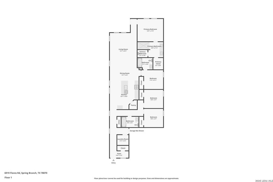 2D floor plan layout of this home in Juniper Ranch, Spring Branch, TX (Image 4).