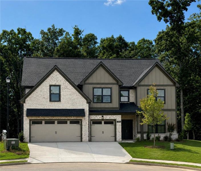 Front exterior of a new home in , Buford, GA, highlighting curb appeal (Image 2). Front exterior of a new home in , Buford, GA, highlighting curb appeal (Image 2).