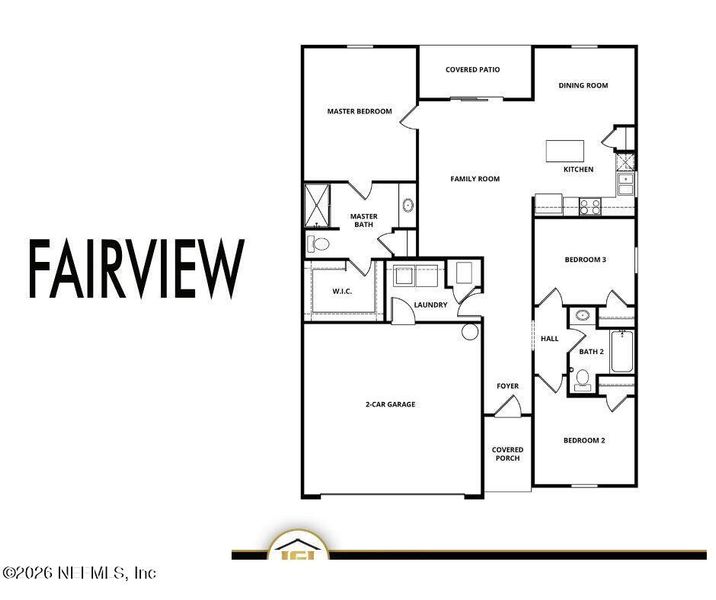 2D floor plan layout of this home in Rolling Hills, Green Cove Springs, FL (Image 3).