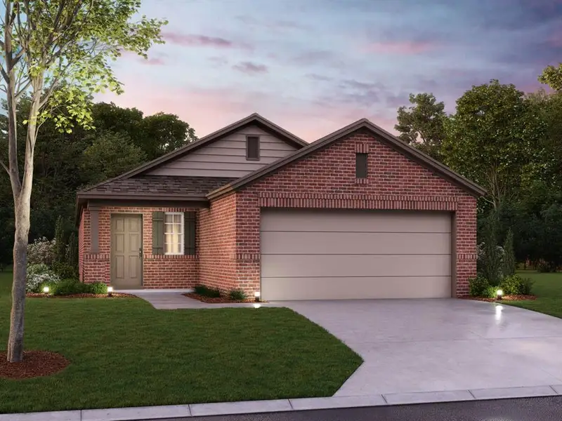 Front exterior of a new home in Mobberly Farms, Pilot Point, TX, highlighting curb appeal (Image 21).
