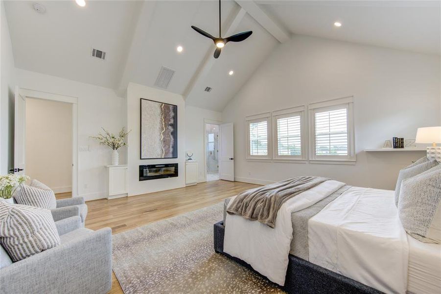 Yes, you have Fireplace and TV connection in the Primary Bedroom