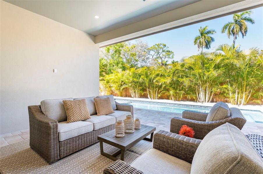 Exterior details and patio area of a home in , Sarasota (Image 3).