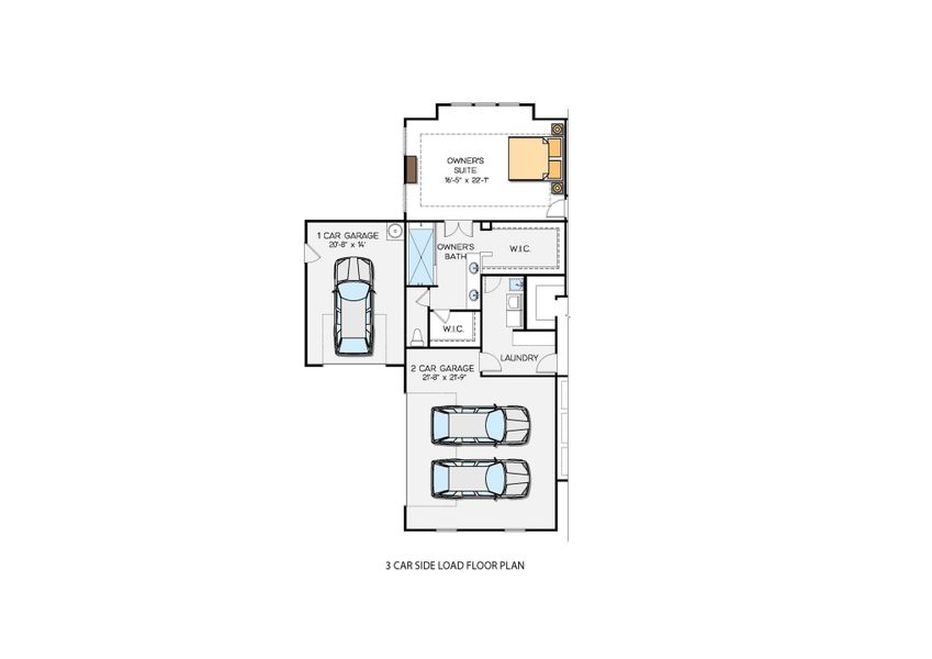 2D floor plan layout for the Columbia by Greybrook Homes in Harbor Watch, Statesville, NC (Image 5).
