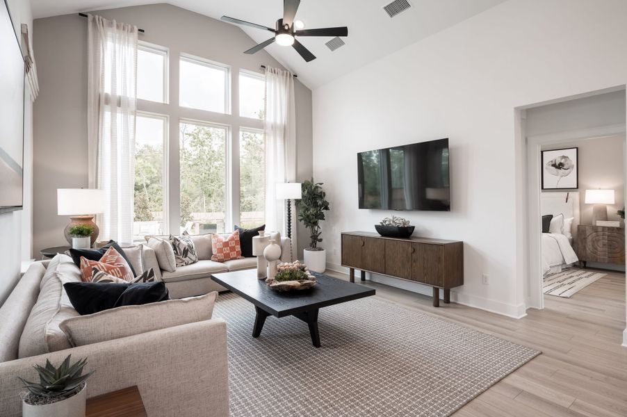 Representative furnished interior of a home built from the Wren by Tri Pointe Homes in Oakhill Reserve, Tomball (Image 13).