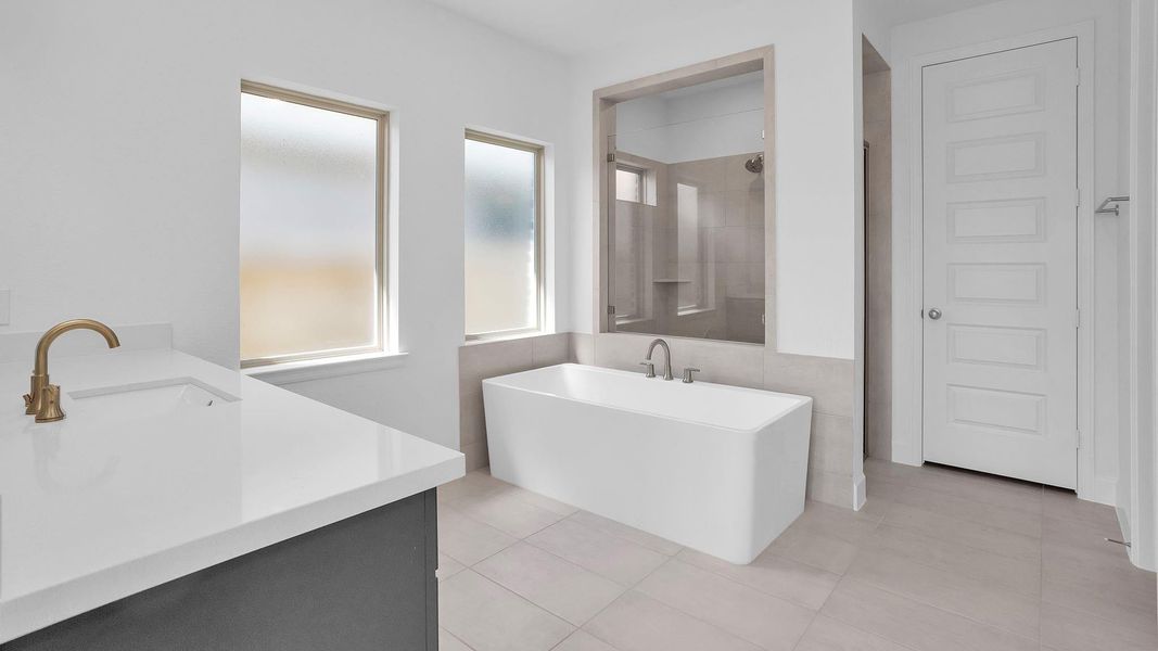 Furnished interior view inside a new home in Artavia 45', Conroe (Image 7).