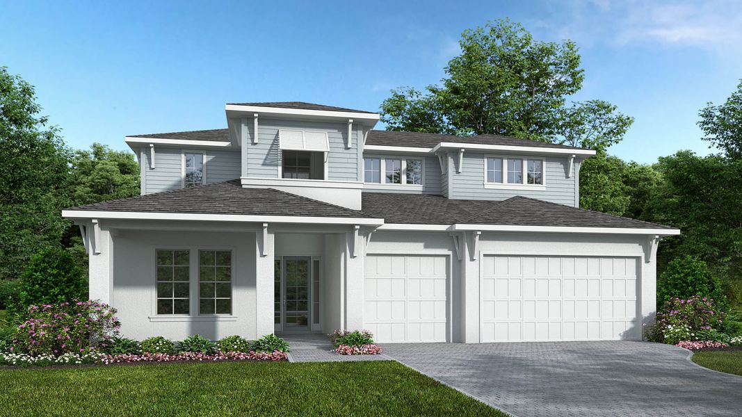 Representative exterior photo of a completed home built from the 3575F by Perry Homes in Glynlea Country Club 60', Port St. Lucie, FL (Image 6).