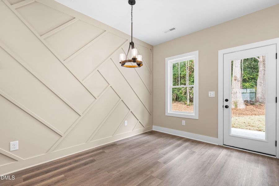 Dining Room with custom trim