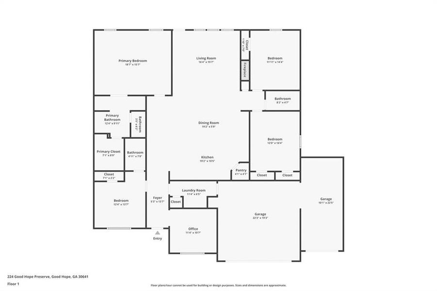 2D floor plan layout of this home in , Good Hope, GA (Image 6).